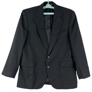 Wall Street Men's 100% Pure Wool Navy Blazer Sport Coat Size 42R Striped